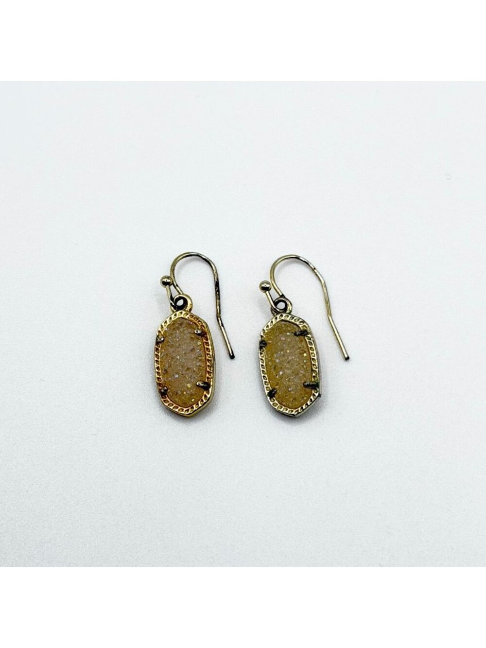 Kendra Scott Oval Gold-Tone Drop Earrings With Druzy Stones